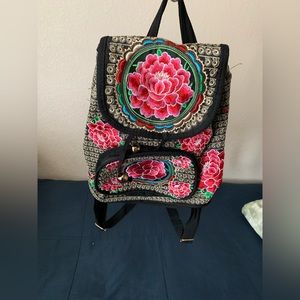 Flower print backpack